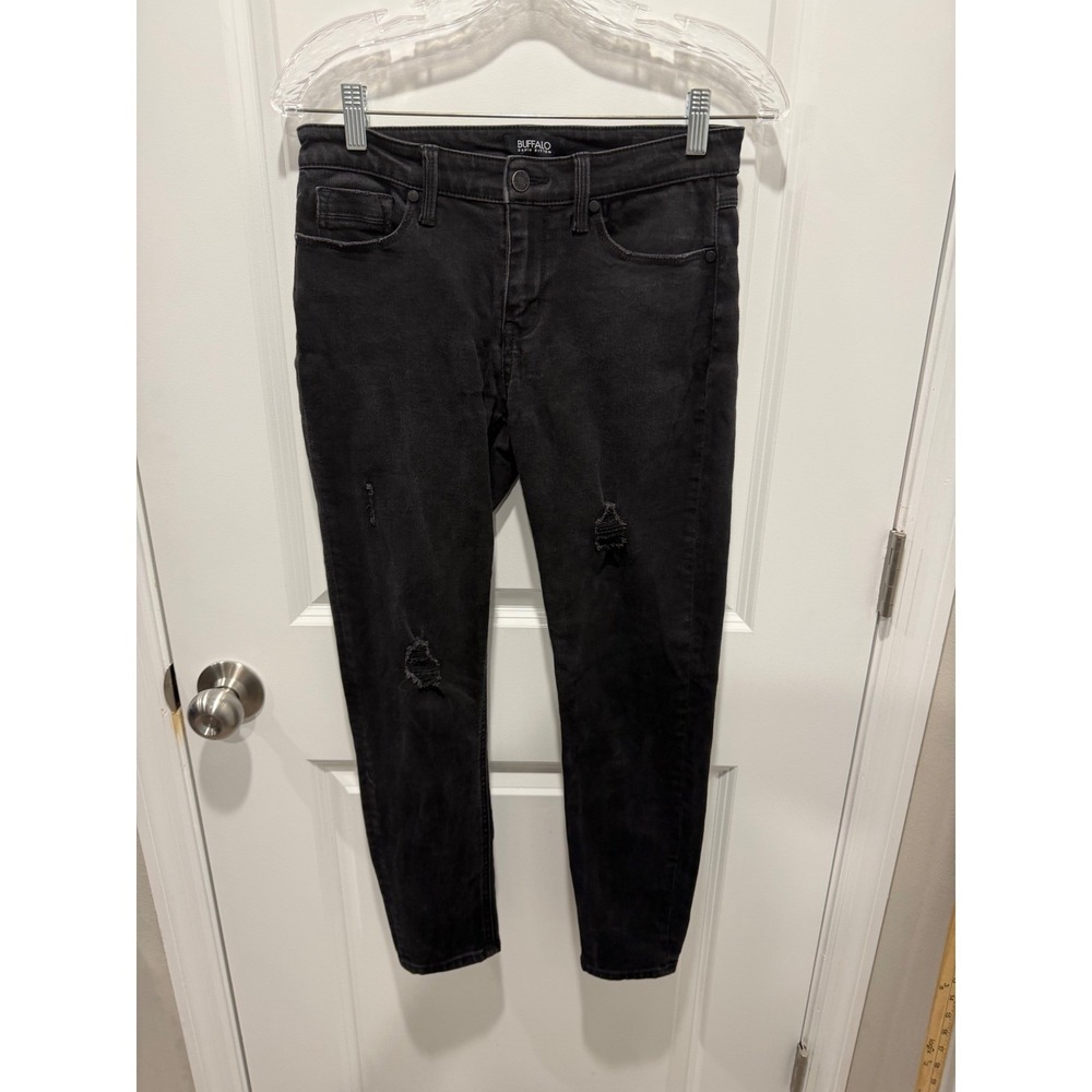 Buffalo Women Skinny Jeans Rip & Repair Distressed Black 4/27